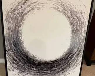 DG179Modern Large black and white spherical artwork image