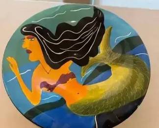 DG159Mermaid glass art bowl by Naylor