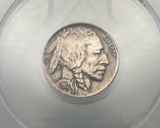 1917-D Buffalo Nickel, graded VF Details by ANACS. Cleaned.
