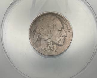 1913 Buffalo Nickel Var 2, graded AU 58 Details by ANACS. Cleaned.