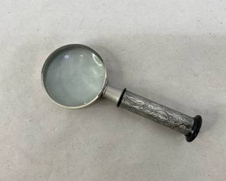 Mercury Dime end, Silver magnifying glass- see photos