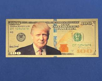 24K Gold Layered $100 Donald Trump Note.