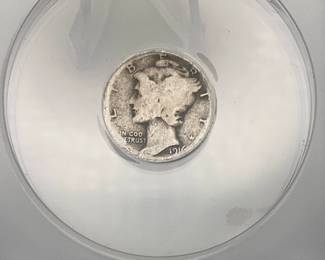 1616-S Mercury Dime, graded Fair 2 by ANACS.