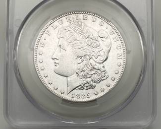 1885-S Morgan Dollar, graded XF Details by CAC. Cleaned.