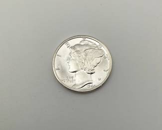 1944-D Mercury Dime. Denver Mint. Uncirculated with Full Split Bands.