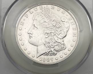 1887-S Morgan Dollar, graded AU Details by CAC.