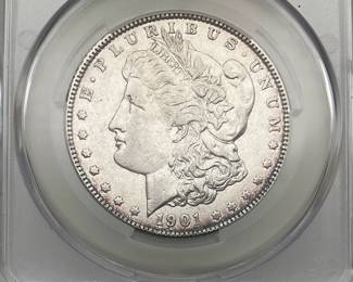1901 Morgan Dollar, graded XF Details by CAC. Cleaned.