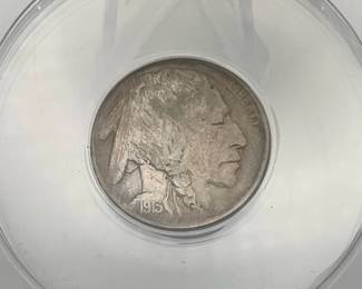 1913-D Buffalo Nickel, Var 1, graded EF 40 Details by ANACS. Whizzed.