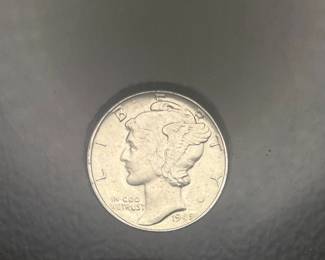 1945 Mercury Dime, graded MS 63 by ICG.