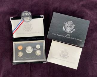 1992 US Mint Premier Silver Proof Set.