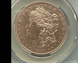 1885-S Morgan Dollar, graded XF Details by CAC. Cleaned.