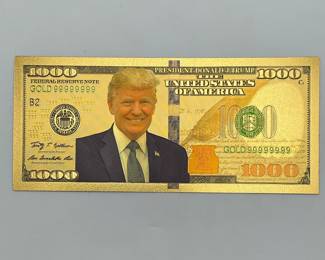 24K Gold Layered $1000 Donald Trump Note.