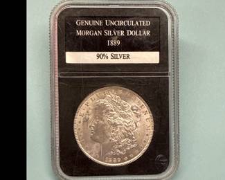 1889 Uncirculated Morgan Dollar.