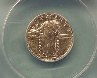 1928-S Standing Liberty Quarter, graded EF 40 Details by ANACS. Cleaned.
