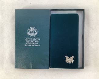 Proof 1990 Eisenhower Centennial Silver Dollar. 0.7734 oz. ASW.