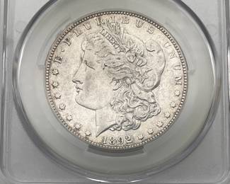 1892-O Morgan Dollar, graded XF Details by CAC. Cleaned.