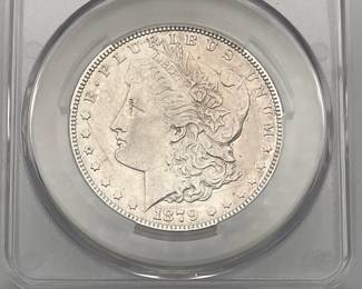 1879-S Morgan Dollar, graded XF Details by CAC. Scratched, obverse. Reverse of 1878.
