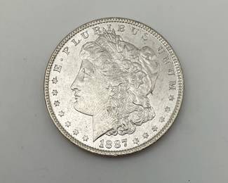1887 Uncirculated Morgan Dollar.