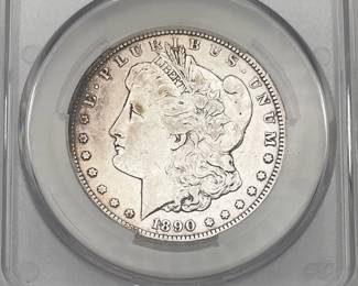 1890-CC Morgan Dollar, graded VF Details by CAC. Harshly Cleaned.