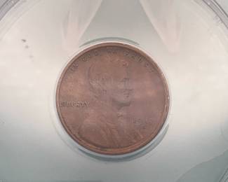 1917-S Lincoln Wheat Penny, graded AU 50 Details by ANACS. Damaged. Cleaned.
