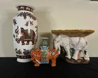 07 Decorative Elephant AsianInspired Ceramic Lot