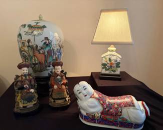 Chinese Porcelain Pillow, Ginger Jar More