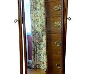 Standing Cheval Vintage Wooden Framed Mirror