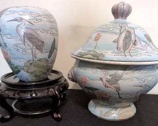 Vintage Chinese Bowl And Vase