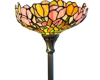 Tiffany Styled Stained Glass Floor Lamp 70 Inches Tall