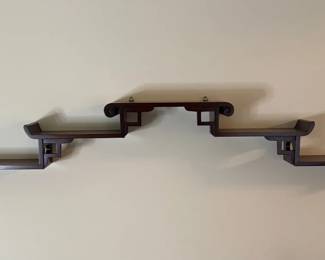 Dark Wood Asian Influenced Display Shelf