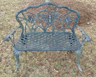 Decorative Metal Butterfly Outdoor Bench