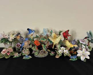 Ceramic Birds And Flowers