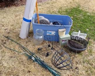 Plant Stakes, Metal Planters, Heavy Duty Plastic Roll Myatery Lot