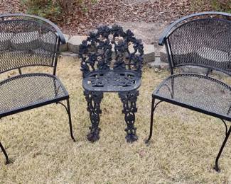 Outdoor Black Metal Decorative Chairs