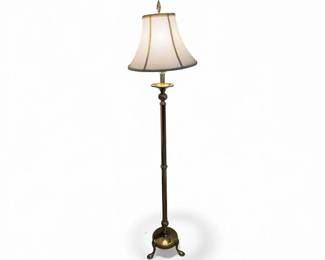 Elegant 60 Inch Tall Brass Floor Lamp With Three Feet