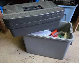 Craftsman Tool Box With An Assortment Of Tools, Cords And Hardware