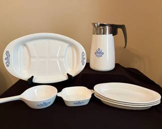 Vtg. Corningware Blue Cornflower French White Items