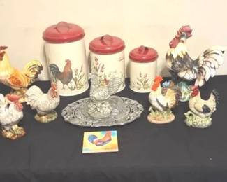 Collection Of Rooster Themed Home Decor