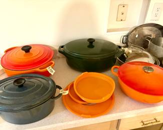 Le Creuset Pots with Tops
