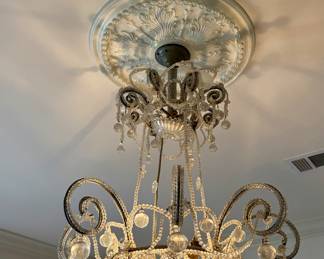 1920s French beaded rock crystal chandelier bought in Paris Large 5,000.