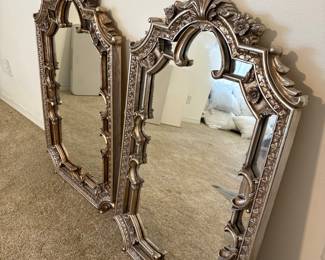 Pair of Gold Silver Wash Mirrors $250 each