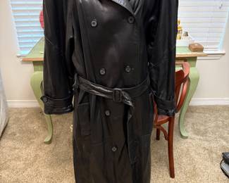 And Taylor long leather coat size medium $100