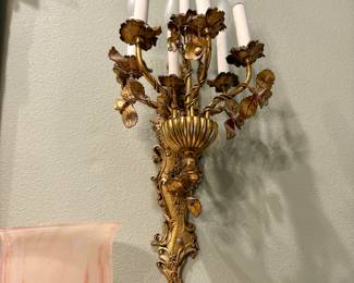 Pair of French Bronze D’or Sconces late 1800’s $800 Call Donna at 850-516-2425