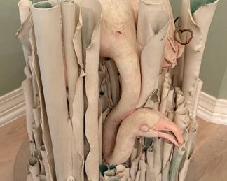 Rare Sherry Haxton Flamingos Ceramic Sculpture with or without table. $800