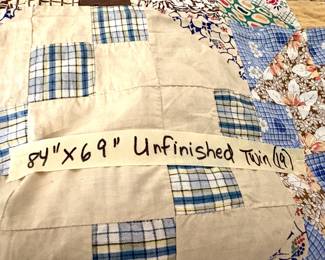 #19 Unfinished Quilt Top
84” x 69”
$100