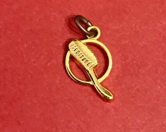 Gold plated brush charm