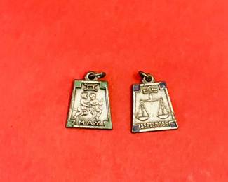 Vintage Sterling Silver Zodiac Charms