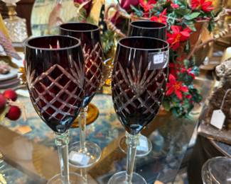 beautiful cranberry glassware