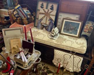 Gorgeous wooden benches and decor items