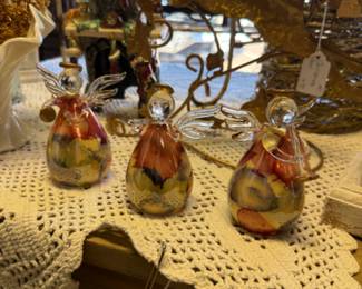 Glass angel figurines